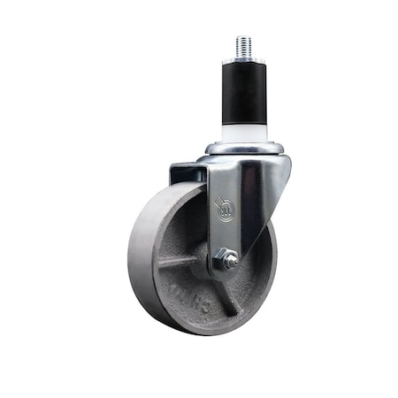 Service Caster 4'' Semi Steel Wheel Swivel 1-1/2'' Expanding Stem Caster SCC-EX20S414-SSS-112